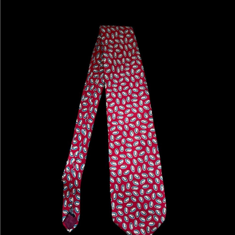 Dior Red Geometric Tie